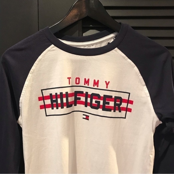 Tommy Hilfiger Long Sleeve Raglan Baseball Shirt, Size Medium (12/14), NWT - Picture 4 of 7